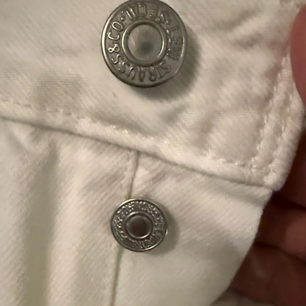 Levi’s 501 White‎ Denim Jeans- distressed- worn a few times